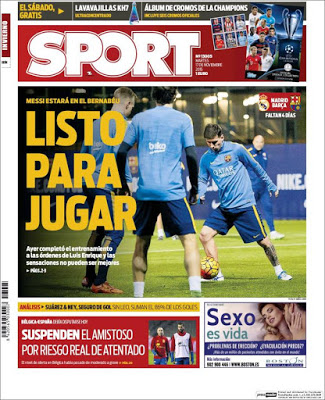 Messi listo para jugar, Bélgica-España suspendido: las portadas
