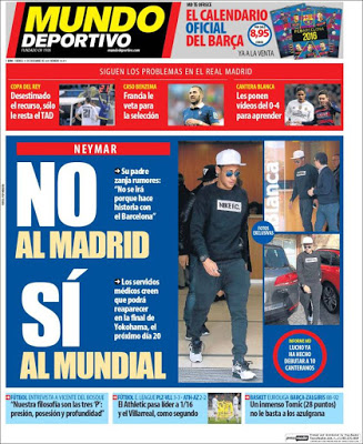 Portada Mundo Deportivo: Neymar si al Mundial Portada Mundo Deportivo: Neymar si al Mundial