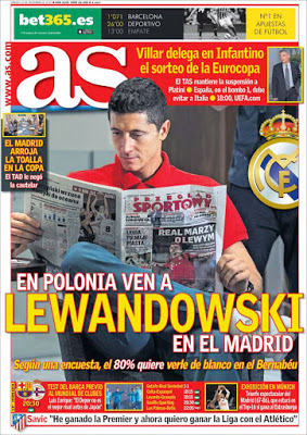 Portada AS: Lewandowski Portada AS: Lewandowski real madrid