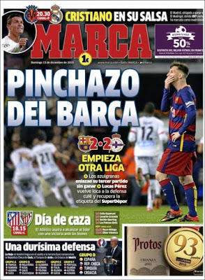 Portada Marca: pinchazo del Barça Portada Marca: pinchazo del Barça