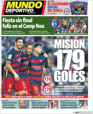 Portada Mundo Deportivo: Misión 179 goles Portada Mundo Deportivo: Misión 179 goles