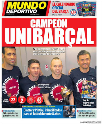 Portada Mundo Deportivo: Unibarçal Portada Mundo Deportivo: Unibarçal