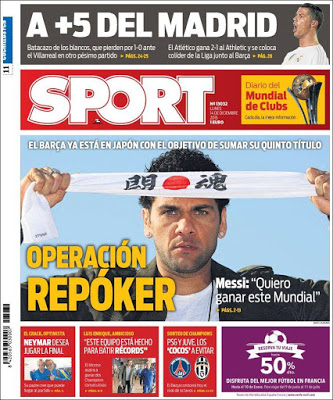 Portada Sport: Operación repóker mundial clubes barcelona