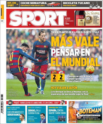 Portada Sport: Más vale pensar en el Mundial Portada Sport: Más vale pensar en el Mundial