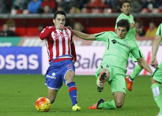 Sporting Gijón 1-Getafe 2. Jornada 18 Liga Española