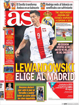 Portada AS: Lewandowski Portada AS: Lewandowski