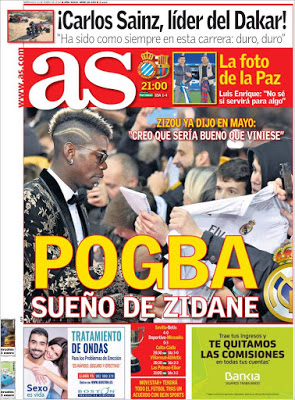 Portada AS: Pogba Portada AS: Pogba sueño de Zidane