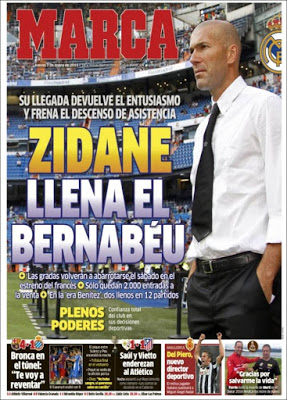 Zidane llena el Bernabéu, el Rey es Messi, tridentes empatados: las portadas