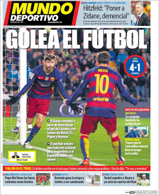 Portada Mundo Deportivo: golea el fútbol Portada Mundo Deportivo: golea el fútbol barça espanyol copa rey