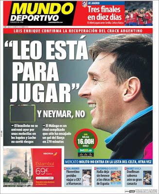 Portada Mundo Deportivo: Leo está para jugar
