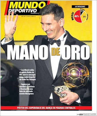 Portada Mundo Deportivo: mano de Oro Portada Mundo Deportivo: mano de Oro