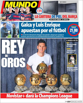 Portada Mundo Deportivo: Messi Rey de Oros Portada Mundo Deportivo: Messi Rey de Oros
