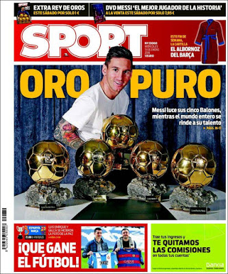 Messi Rey de Oros, hoy Espanyol-Barça por la Copa: las portadas