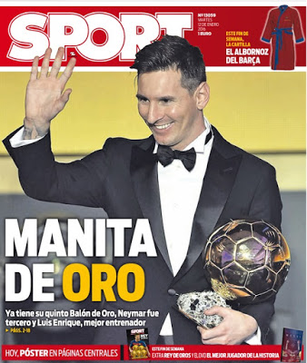 Quinto Balón de Oro para Lionel Messi, la leyenda viviente: las portadas