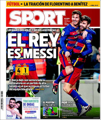 Portada Sport: el Rey es Messi Portada Sport: el Rey es Messi