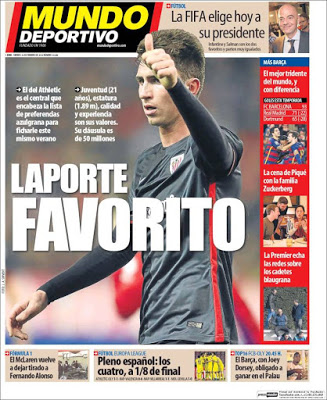Portada Mundo Deportivo: Laporte favorito Portada Mundo Deportivo: Laporte favorito