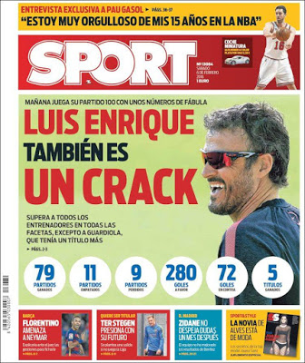 Portada Sport: Luis Enrique también es un crack