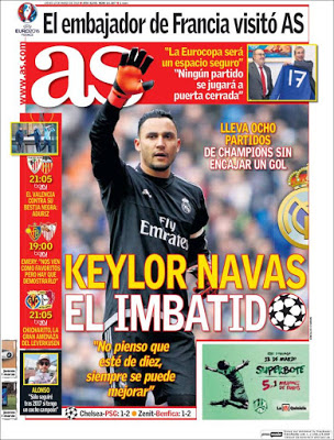 Keylor el imbatido, Ibrahimovic enmudece al Stamford Bridge: las portadas