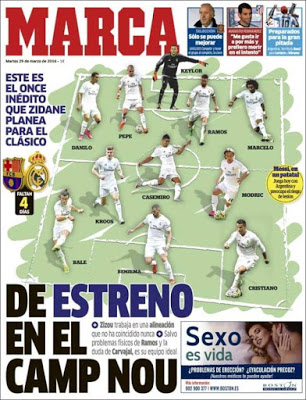 Portada Marca:11 del Madrid para el clásico Portada Marca:11 del Madrid para el clásico