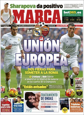 La Unión Europea, hoy Madrid-Roma, el pacto lucho-Neymar: las portadas