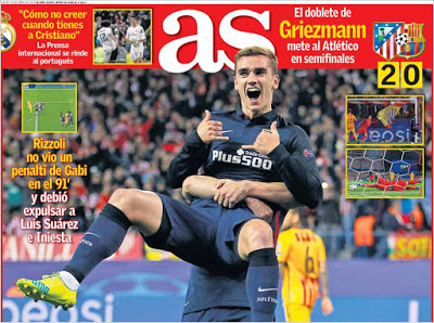 Portada AS: Griezmann Portada AS: Griezmann doblete atletico barcelona