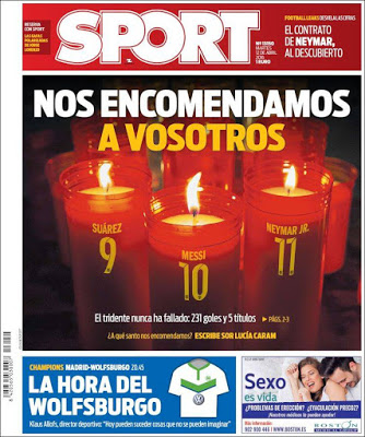 Portada Sport: El Barça se encomienda a la MSN Portada Sport: El Barça se encomienda a la MSN