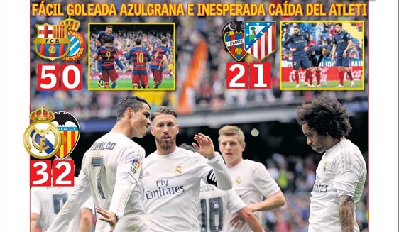 El Barça vuela hacia la Liga, el Madrid lucha hasta el final: las portadas