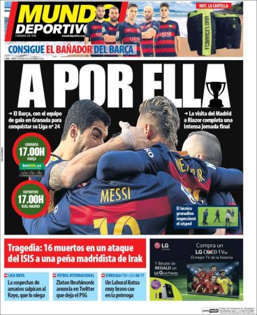 Portada Mundo Deportivo: A por ella Portada Mundo Deportivo: A por ella