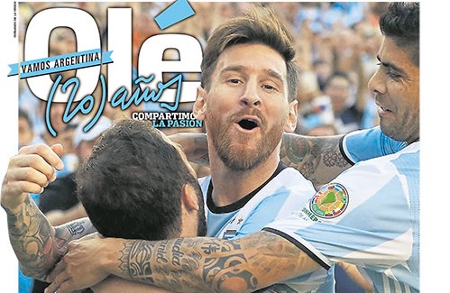 Argentina y Chile a semis de la Copa América, España Euro favorita: portadas