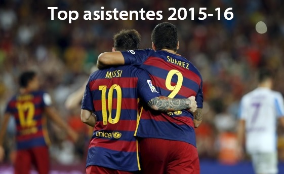 Máximos asistentes Liga Española 2015-2016 Máximos asistentes Liga Española 2015-2016