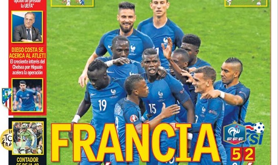 Francia golea a Islandia, Guardiola presentado en el City: las portadas