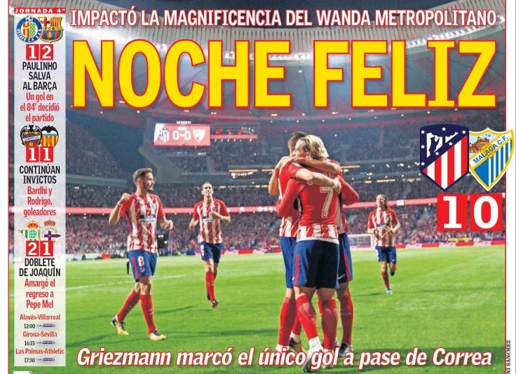 El Atlético inaugura el Metropolitano con victoria