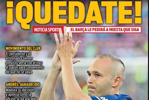 Quédate Iniesta, Raúl será DT, Minimundial en 5 días | Las Portadas