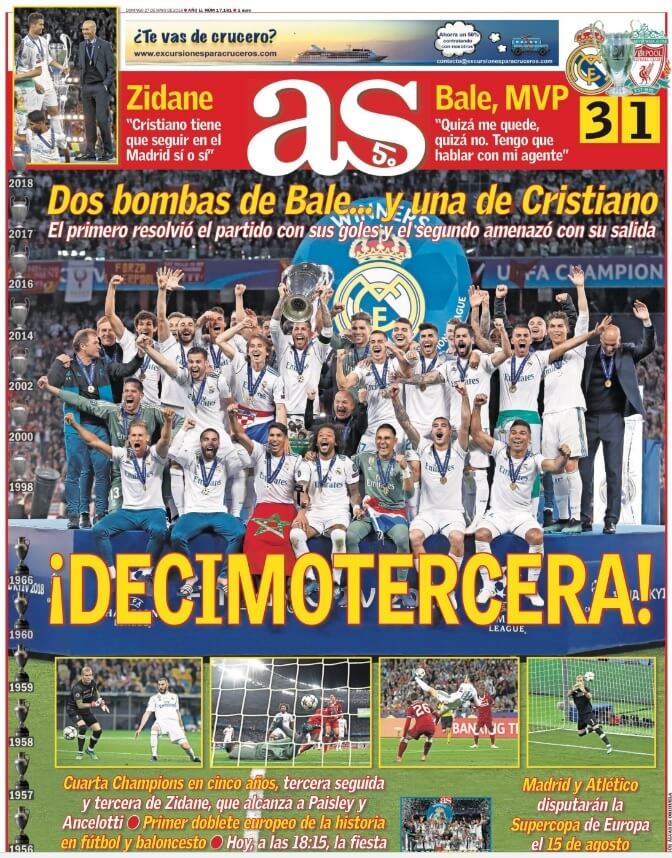 Portada as Real Madrid Campeón Champions 2018