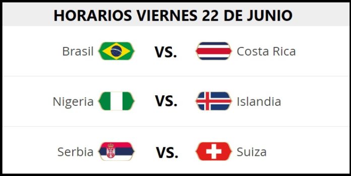 Partidos Viernes 22 Junio Mundial Rusia Partidos Viernes 22 Junio Mundial Rusia