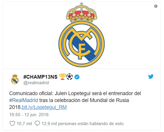 Julen Lopetegui Nuevo entrenador del Real Madrid