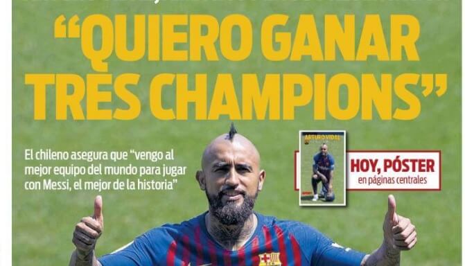 Arturo Vidal quiere 3 Champions Arturo Vidal quiere 3 Champions