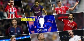Partidos Jornada 6 Champions League 2018-2019 | Horarios y TV Partidos Jornada 6 Champions 2018
