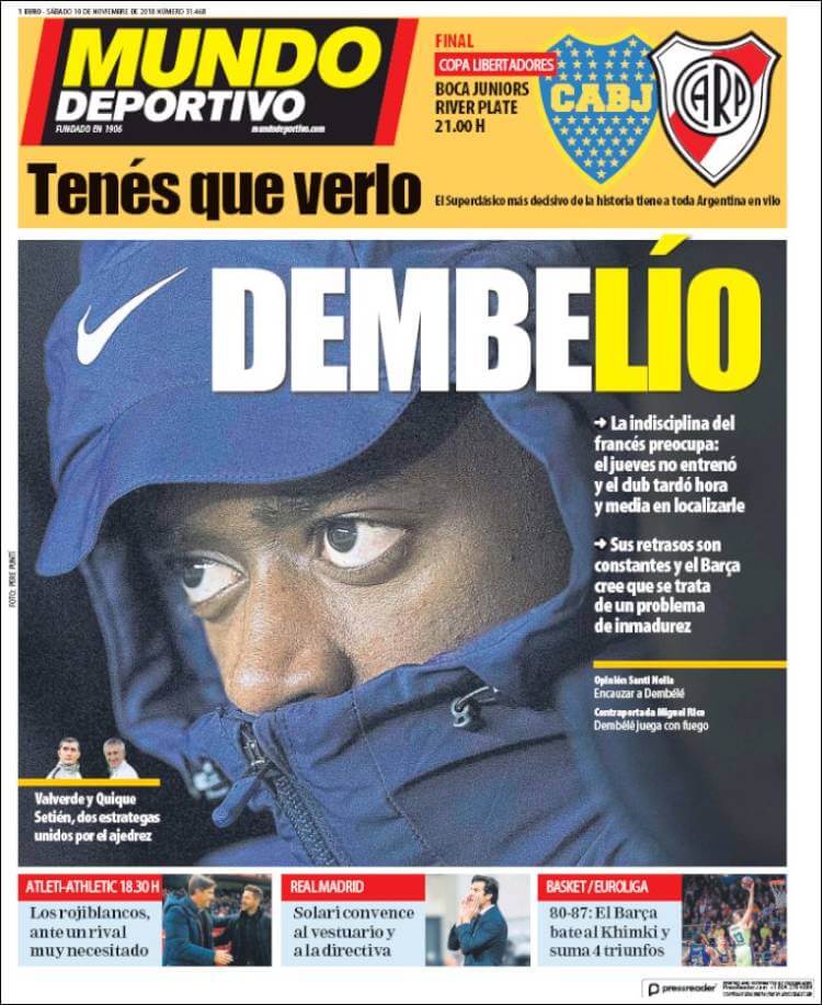 Portada Mundo Deportivo Boca-River Final Libertadores Portada Mundo Deportivo Boca-River Final Libertadores