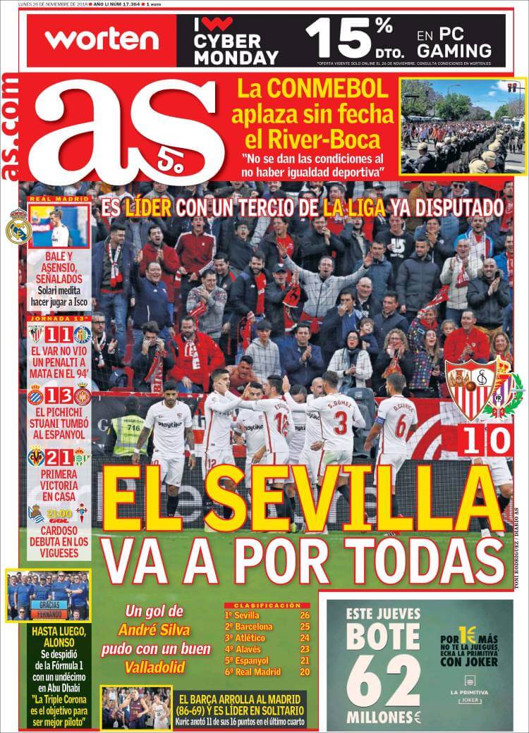 Portada as 26/11/2018 Portada as 26/11/2018