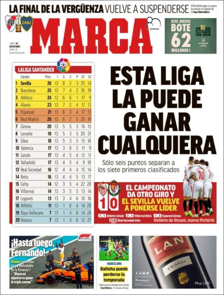 Portada Marca 26/11/2018 Portada Marca 26/11/2018