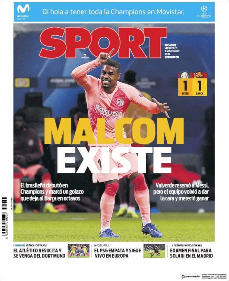 Portada Sport 7/11/2018 Portada Sport 7/11/2018