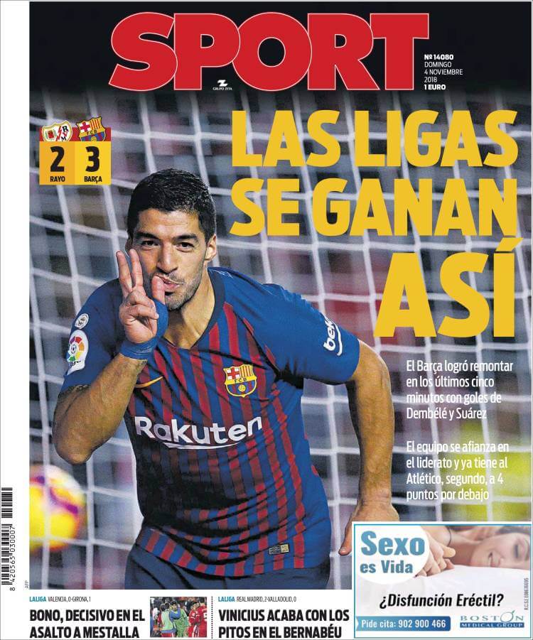 Portada Sport  4/11/2018