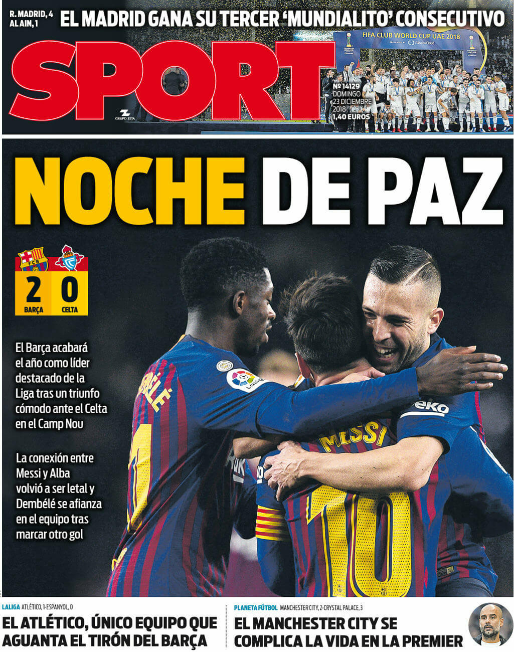Portadas Sport 23/12/2018