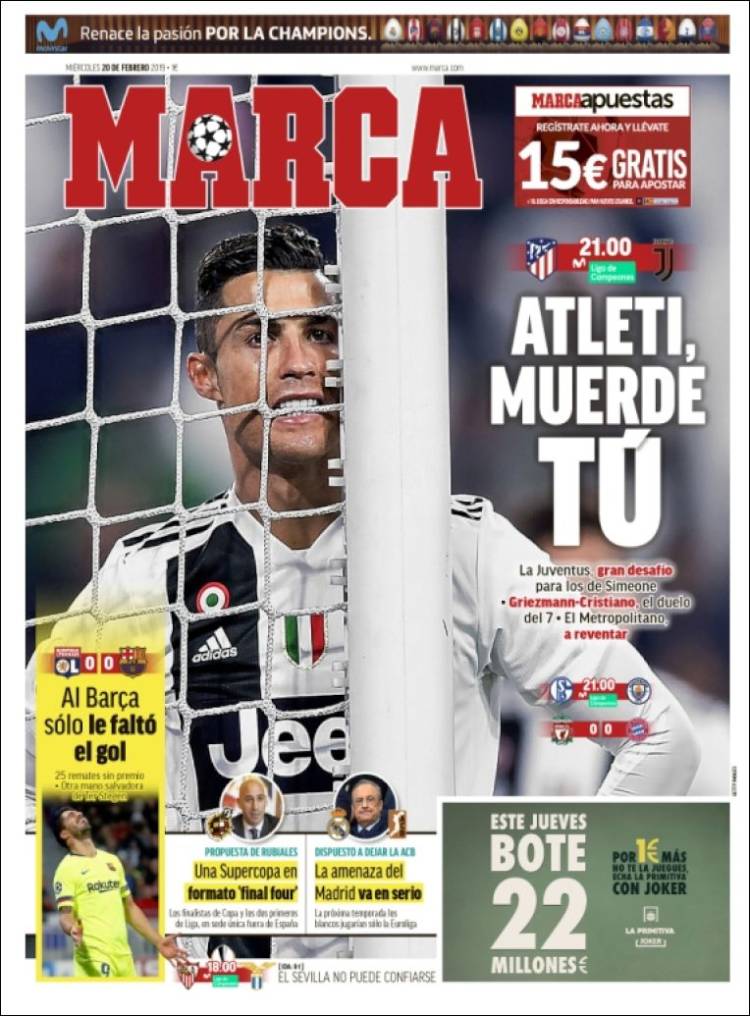 Portada del Periódico Marca Portada del Periódico Marca