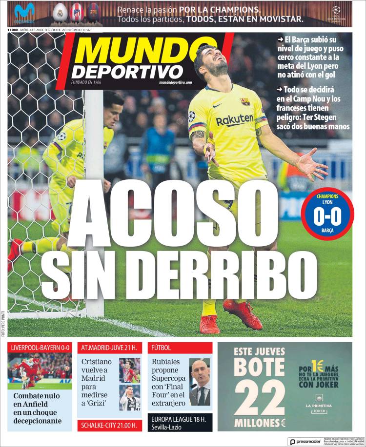 Portada del Periódico Mundo Deportivo Portada del Periódico Mundo Deportivo