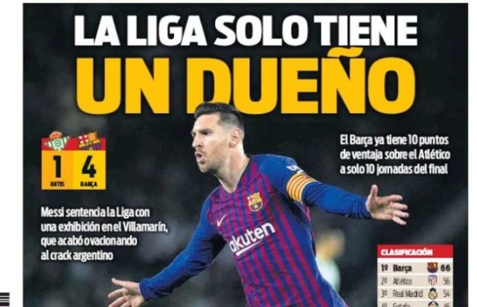 Portadas Deportivas 18/03/2019 Portadas Deportivas 18/03/2019