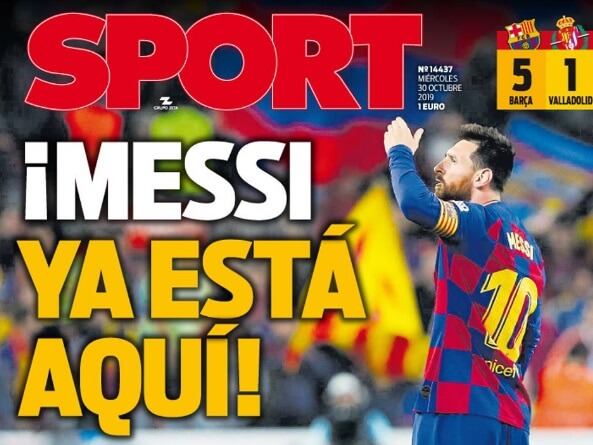 Portadas Deportivas 30/10/2019 Portadas Deportivas 30/10/2019