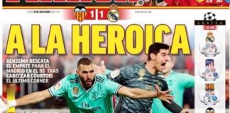 Portadas Diarios Deportivos 16/12/2019 | Marca, As, Sport, Mundo Deportivo Portadas Diarios Deportivos 16/12/2019