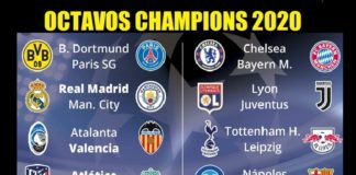 Fixture Octavos Champions 2020 | Partidos y Horarios Fixture Octavos Champions 2020